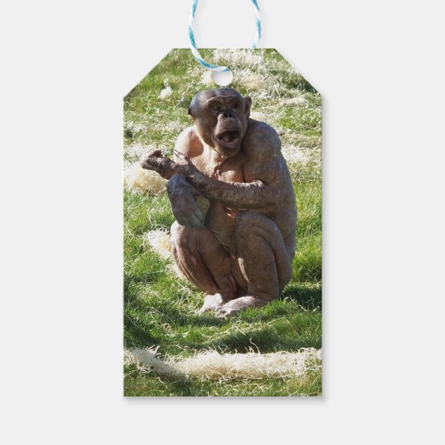 ÉTIQUETTES-CADEAU CHIMPANZEE (Devant)
