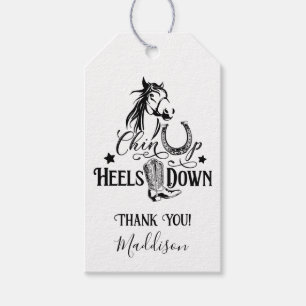 Étiquettes-cadeau Chin up talons bas cowgirl cheval amoureux équitat