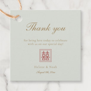 Étiquettes Cadeau Chinois moderne minimaliste Élégant Olive Favour T