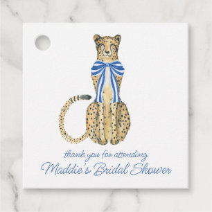 Étiquettes Cadeau Chinoiserie Aquarelle Bow Cheetah Favoriser Tags