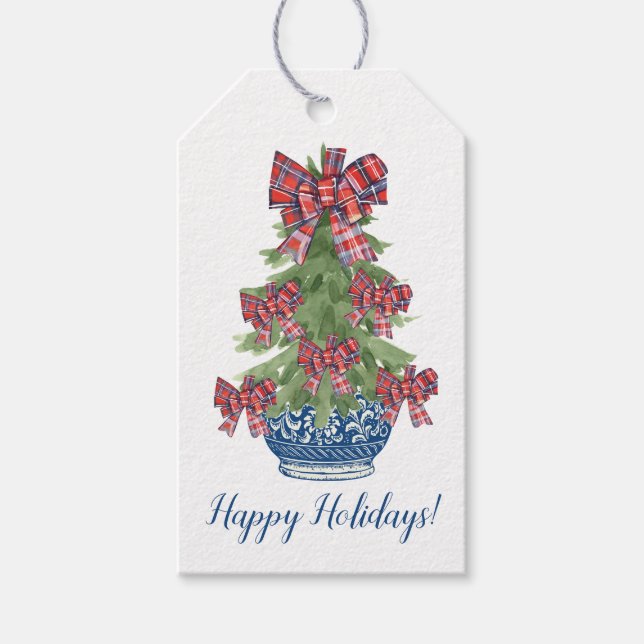Étiquettes-cadeau Chinoiserie Arbre de Noël, Grand-millénaire Person (Devant)