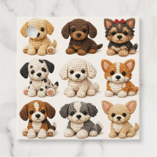 Étiquettes Cadeau Chiots tricotés adorables