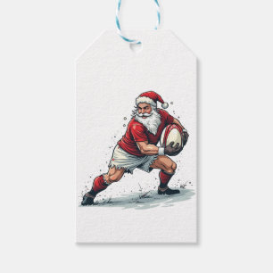 Étiquettes-cadeau Chirstmas Imaginaire Football Jouer Père Noël