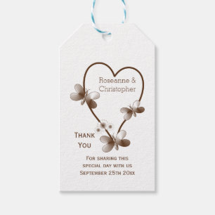 Étiquettes-cadeau Chocolat Coeur Et Papillons Design Mariage