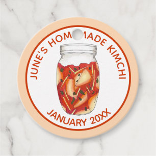 Étiquettes Cadeau Chou fermenté Kimchi fait maison Nourriture coréen