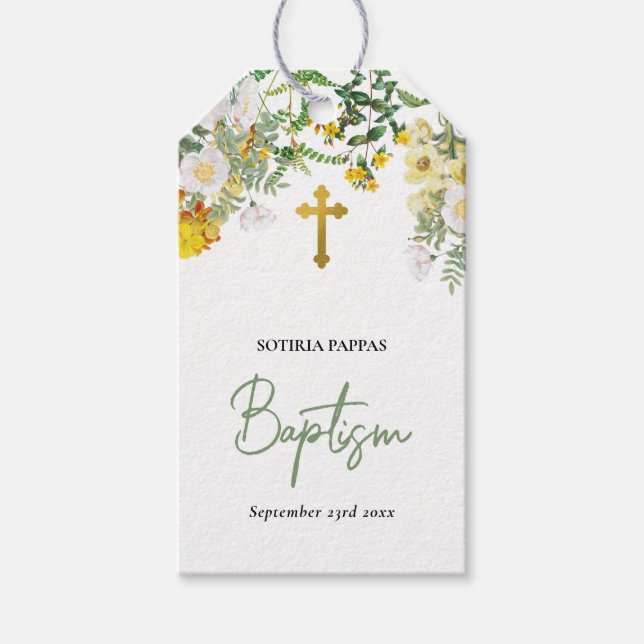 Étiquettes-cadeau Christening Baptême Favoriser Garçon Fille (Devant)