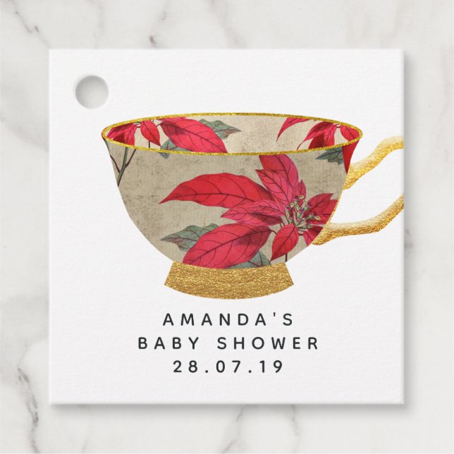 Étiquettes Cadeau Christmas Alice In Wonderland Baby shower (Devant)