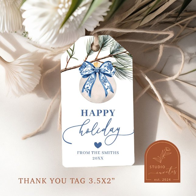 Étiquettes-cadeau Christmas Bauble Chinoiserie Happy Holiday Tags (Créateur téléchargé)