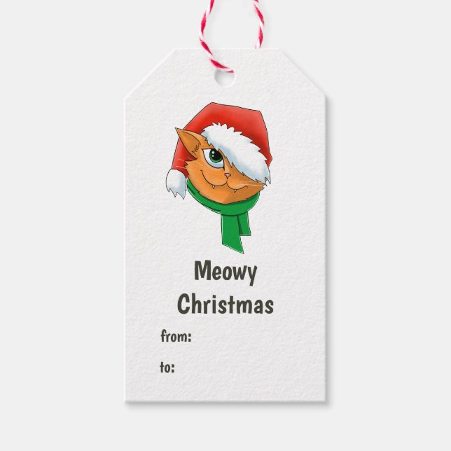 Étiquettes-cadeau Christmas Cat (Devant)