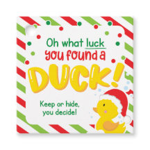 Christmas Cruise Ducks Carré Tags, Vert