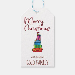 Étiquettes-cadeau Christmas Cute doodé clip art design cadeaux