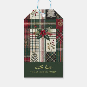 Étiquettes-cadeau Christmas Gig Motif Rustique Plaid