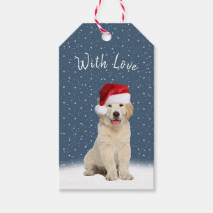 Étiquettes-cadeau Christmas Golden Retriever In Snowflakes Tags cade