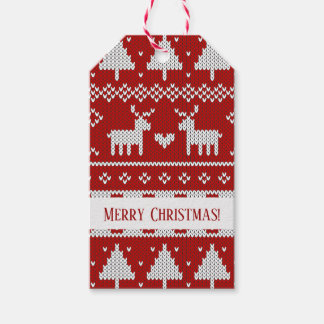 Étiquettes-cadeau Christmas Knitted Deer Sweater Gift Tags