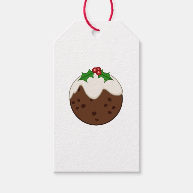 Étiquettes-cadeau Christmas Pudding Illustrative Art (Devant)