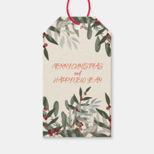 Étiquettes-cadeau Christmas Red Holly Berries Tags cadeaux