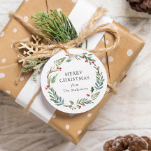 Christmas Winter Berries Wreath Nom de famille per