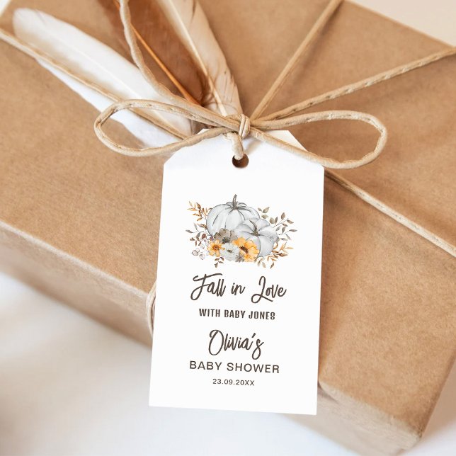 Étiquettes-cadeau Chute dans le Baby shower de l'amour (Créateur téléchargé)