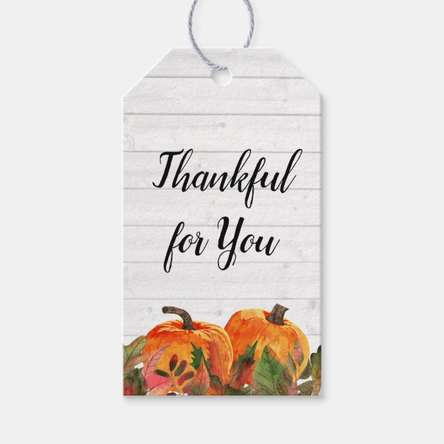 Étiquettes-cadeau Chute Merci pour vous Thanksgiving (Devant)