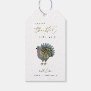 Étiquettes-cadeau Chute Thanksgiving Turquie Tags Cadeaux Si Merci