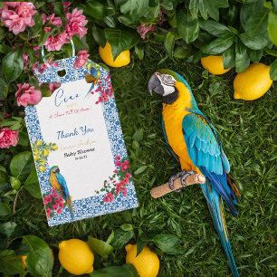 Étiquettes-cadeau Ciao Baby Carrelage Bleu Italien Citrons Baby Show