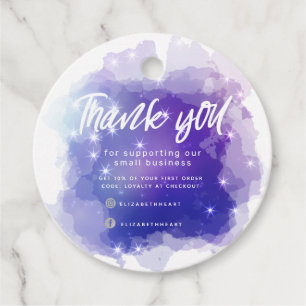 Étiquettes Cadeau ciel pastel rêveur éclaboussure entreprise merci f
