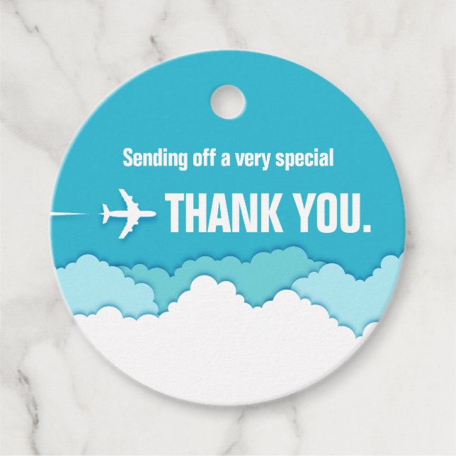 Étiquettes Cadeau Ciels conviviaux | Message du Merci du voyageur él (Devant)