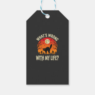 Étiquettes-cadeau Cimetière de chat noir Halloween Horreur Graphique