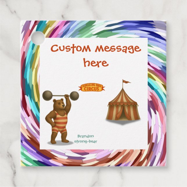 Étiquettes Cadeau Circus strong-bear (Devant)