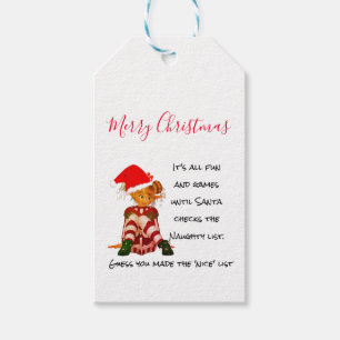 Étiquettes-cadeau Citation amusante de Noël Elf