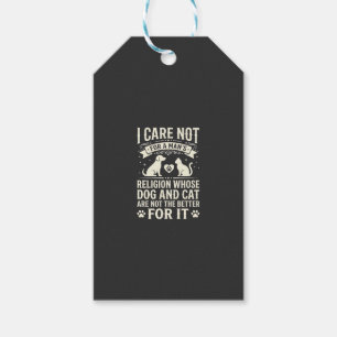Étiquettes-cadeau Citation de la religion du chien et du chat