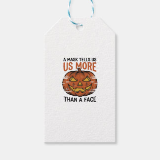 Étiquettes-cadeau Citation de Masque d'Halloween T-Shirt Vintage Vis