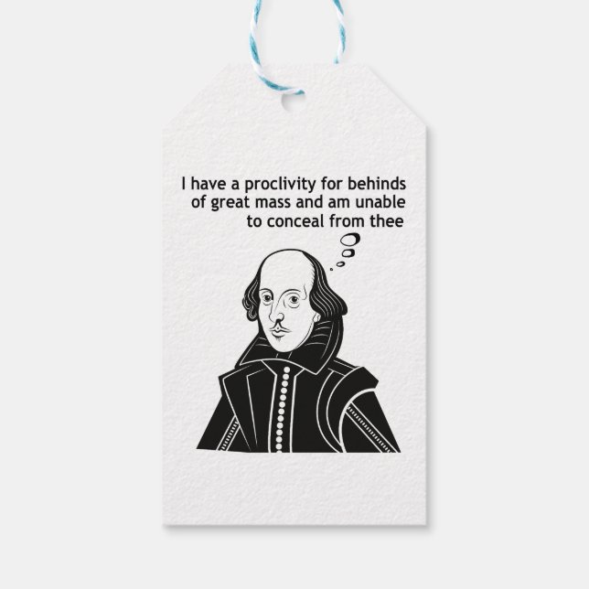Étiquettes-cadeau Citation drôle de Shakespeare (Dos)
