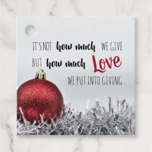 Étiquettes Cadeau Citation inspirante avec parties scintillant rouge