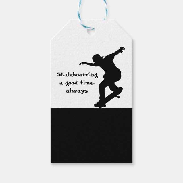 Étiquettes-cadeau Citation Motivational Skateboard Bon Temps Toujour (Devant)