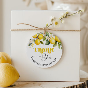 Étiquettes Cadeau Citron baby shower méditerranéen merci