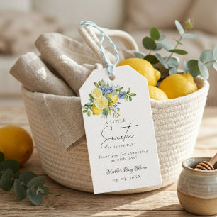 Étiquettes-cadeau Citron Bleu Agrume Été Baby Shower