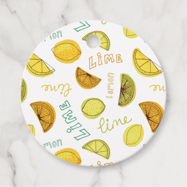 Étiquettes Cadeau Citron et citron vert Motif (Devant)