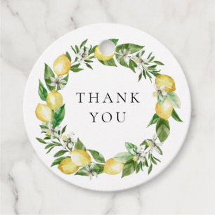 Étiquettes Cadeau Citron et verdure Mariage de Merci de couronne