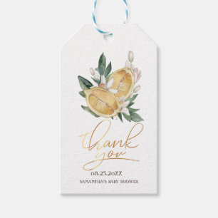 Étiquettes-cadeau Citrons à l'aquarelle botanique
