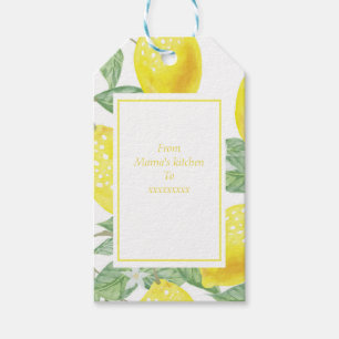 Étiquettes-cadeau Citrons clairs Feuilles Jaunes et verts