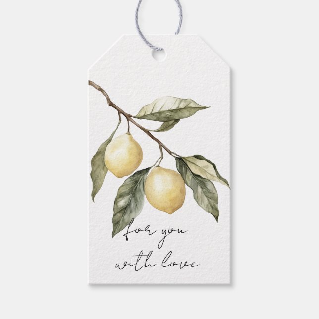 Étiquettes-cadeau Citrons Sicile Italien Anniversaire (Devant)