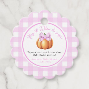 Étiquettes Cadeau Citrouille avec arc rose Pop it! Quand elle appara