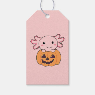 Étiquettes-cadeau Citrouille Axolotl Amateurs De Beaux Animaux Pour