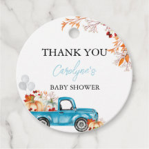 Citrouille Baby shower d'automne du camion bleu