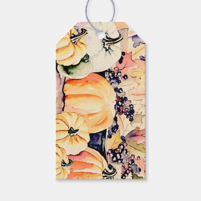 Étiquettes-cadeau Citrouille & Baies (Devant)