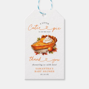 Étiquettes-cadeau Citrouille Cutie Pie Merci Baby shower d'automne