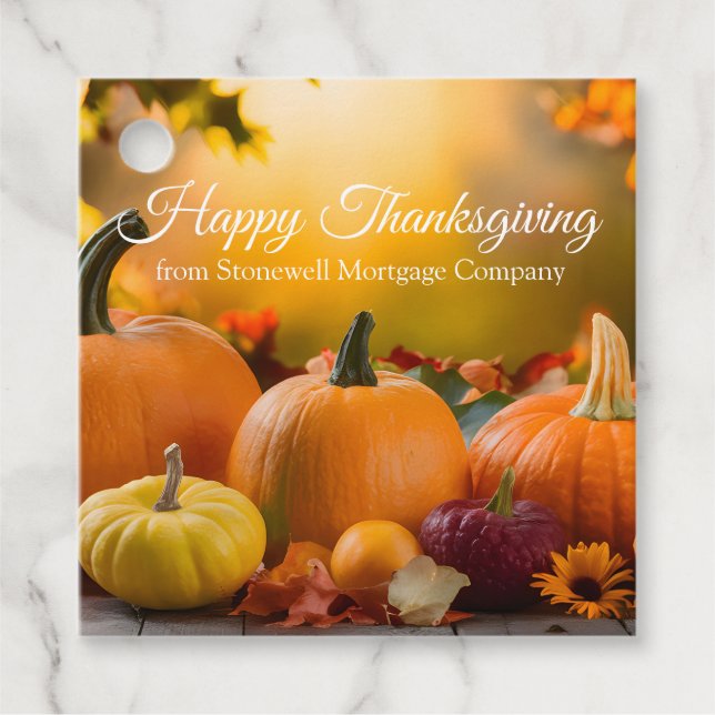 Étiquettes Cadeau Citrouille de Bon thanksgiving de société personna (Devant)
