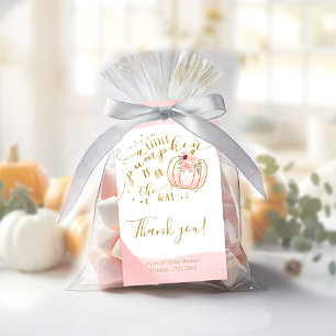 Étiquettes-cadeau Citrouille d'or rose Remerciement pour Baby Shower