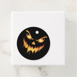 Étiquettes Cadeau Citrouille effrayant Jack-o'-lantern Face Hallowee